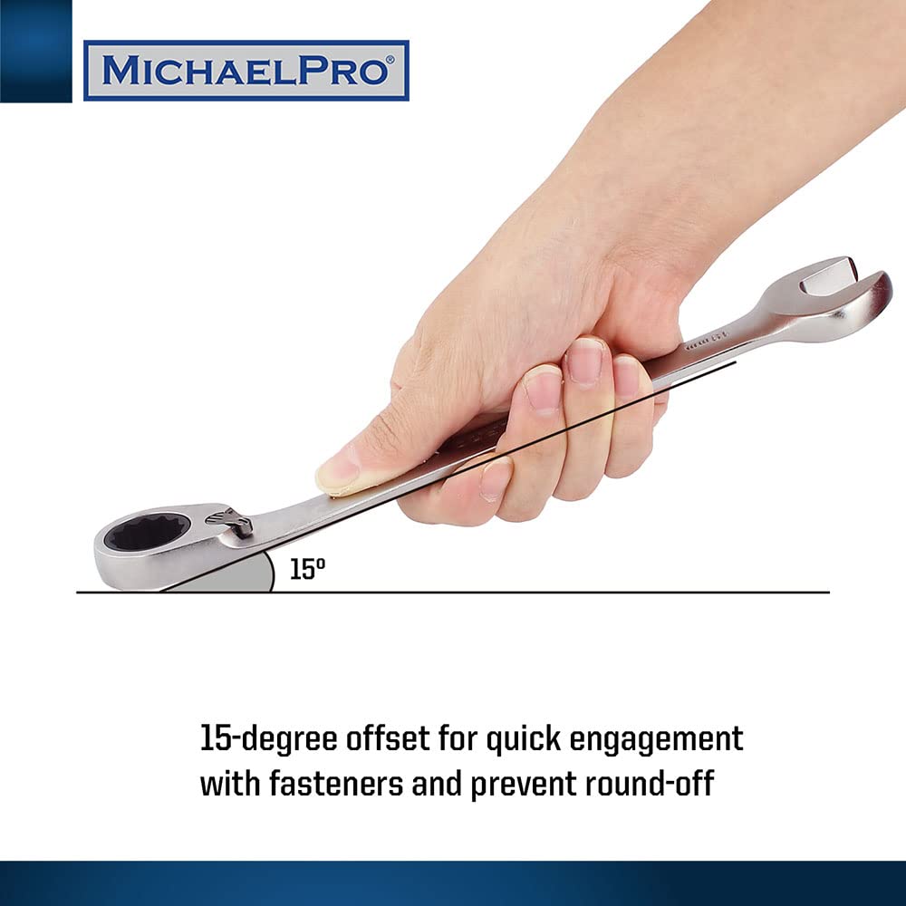 - MichaelPro MP001139 6-Piece Reversible Ratchet Spanner Set -
