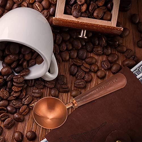 - Easyworkz Retro Stainless Steel Coffee Scoop | Black Walnut Handle | 10g Measuring Spoon (Rose gold) -