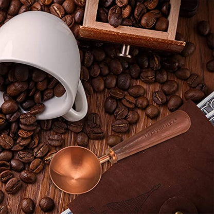 - Easyworkz Retro Stainless Steel Coffee Scoop | Black Walnut Handle | 10g Measuring Spoon (Rose gold) -