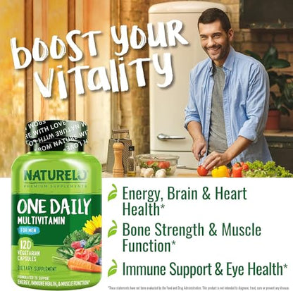 - NATURELO One Daily Multivitamin for Men | with Natural Food-Based Vitamins -