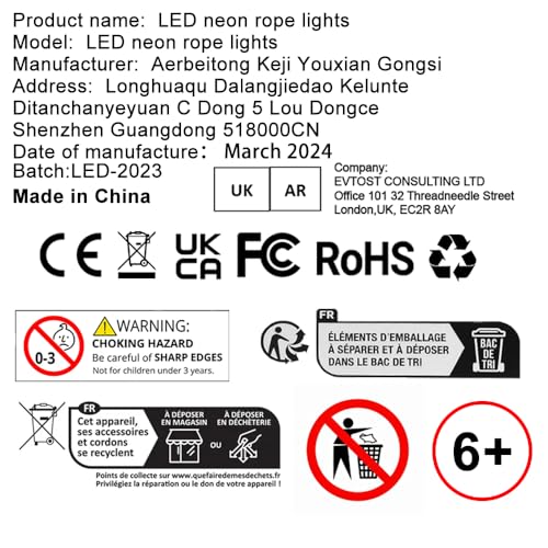 AILBTON 6m Neon Rope Lights, Flexible LED Cord Lights Controlled with App/Remote, Multiple Modes, IP65 Outdoor RGB Neon Lights Waterproof, Music Sync Led Neon Light Strip for Bedroom Decoration