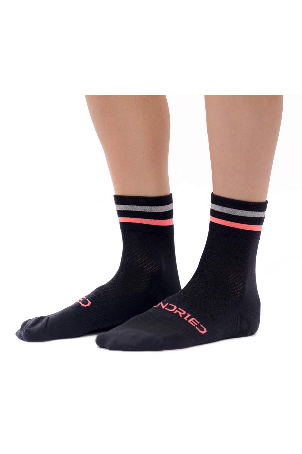 - Sundried Professional Cycle Crew Socks | Black Cycling Socks with Reflective Detail -