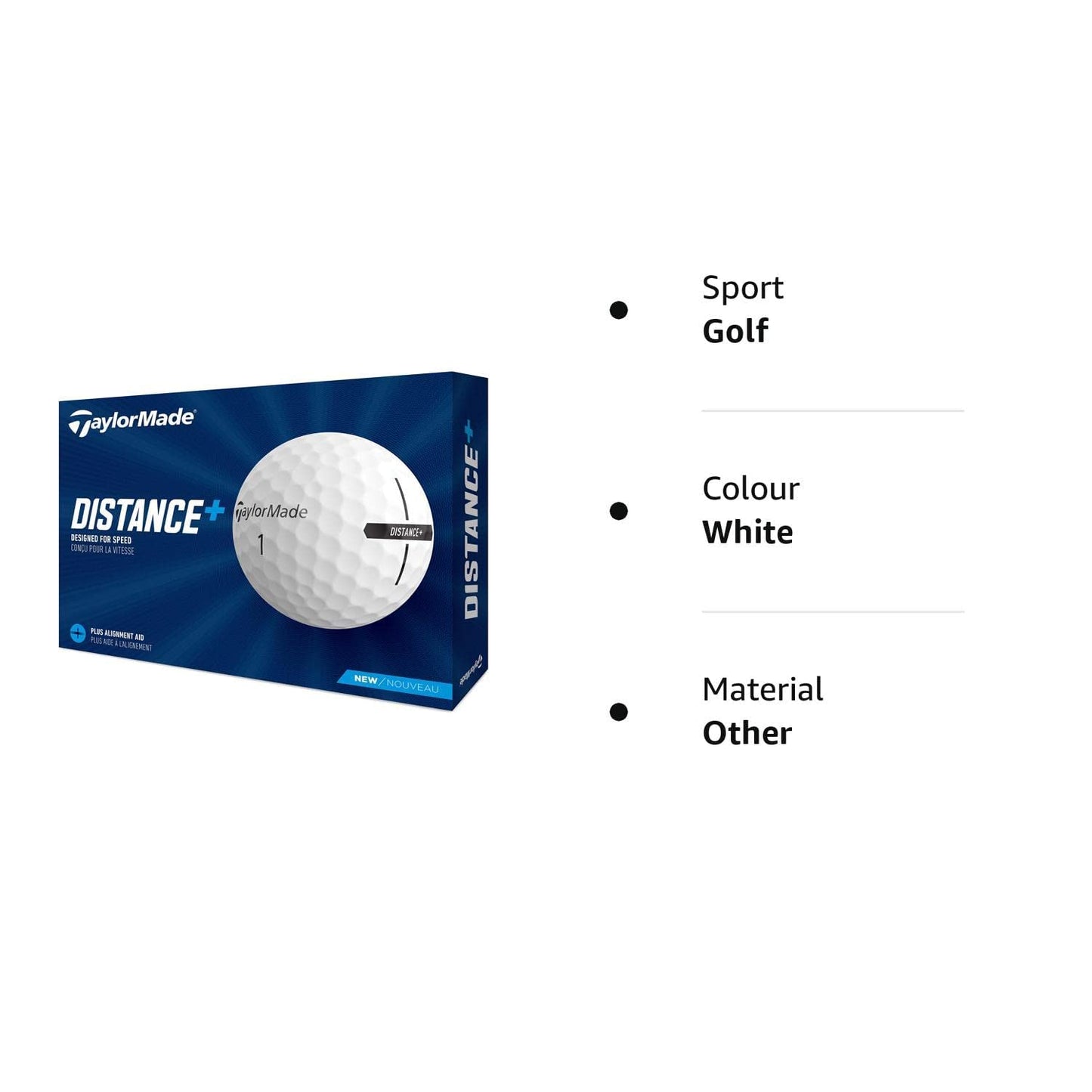- TaylorMade | Distance+ Golf Balls 2021 | White -