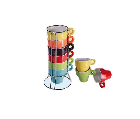 - Find A Spare Small Espresso Cups Set Tea Mugs 60ML  | Stackable Set of 6 Coffee Cup -