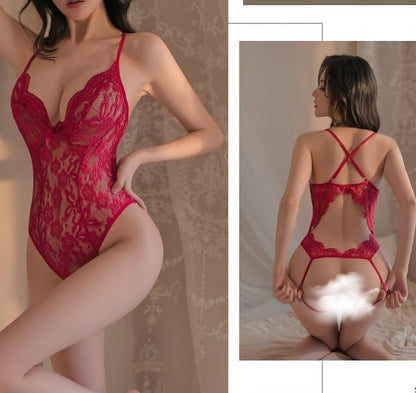 - Satohom Women Sexy Lingerie Lace Bodysuit | One Piece Floral Teddy Negligee -