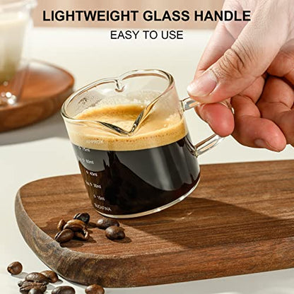 - PARACITY Espresso Cups with Handle | Double Spout Espresso Coffee Cup with Dual Scale -