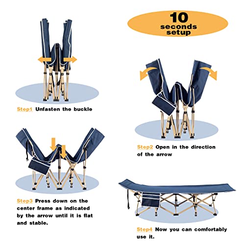 - OVERMONT Oversized Folding Camping Bed | 75 * 28" Extra Wide -