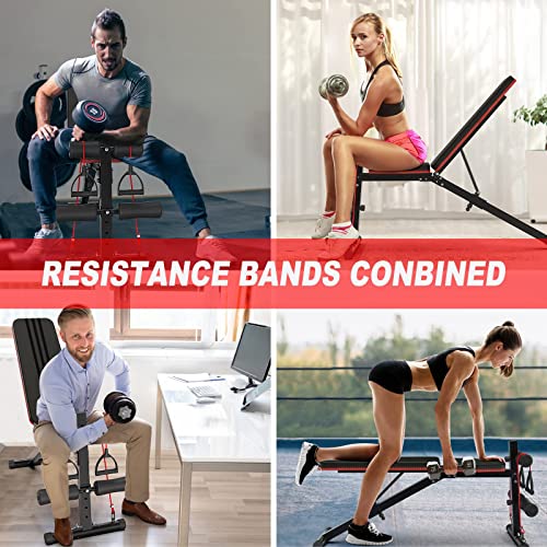 - Naspaluro Weight Bench Adjustable | Full Body Exercise Folding Fitness Workout Bench -