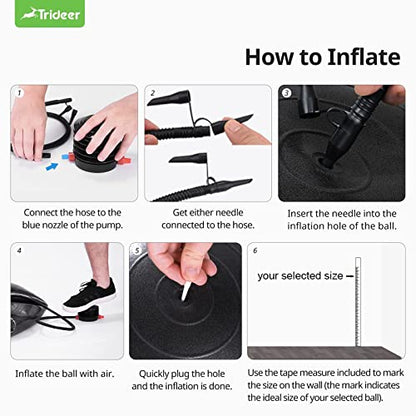 - Trideer Exercise Ball & Yoga Ball | 6 Sizes | Pregnancy Ball for Maternity -