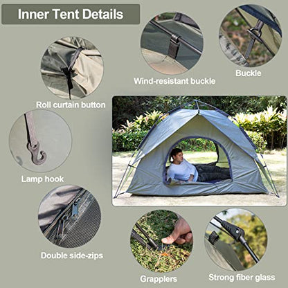 - Mimajor Camping Tent | 2-3 Man Tent | Instant Pop Up Tent -