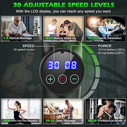 - Muscle Massage Gun| Deep Tissue 30 Speeds Handheld Electric Massager -