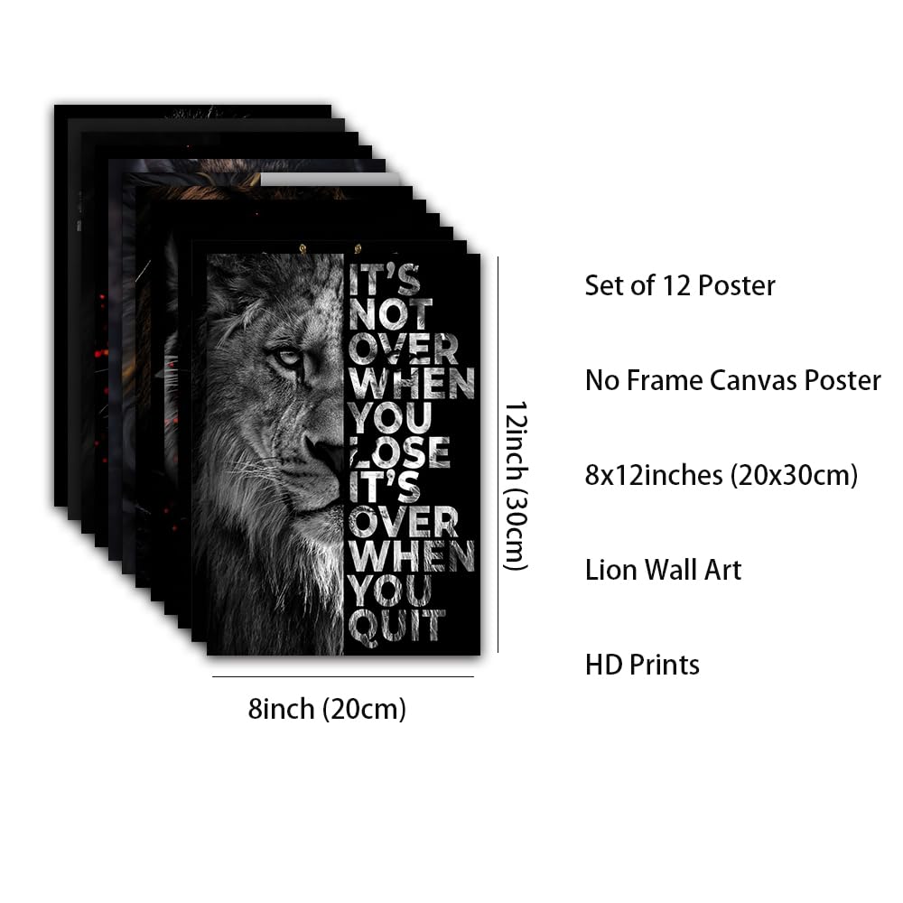 - JoOcLa Motivational Lion Wall Art Canvas | Inspirational Poster Decor -
