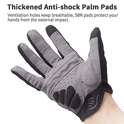 - I Kua Fly Cycling Gloves | Full Finger Mountain Bike Gloves | Gel Padded Touchscreen MTB Gloves for Men -