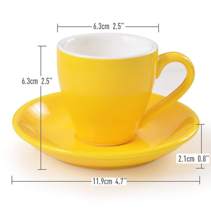 - ionEgg Porcelain Espresso Cup With Saucer | Espresso Shot Cup | Demitasse Cup -