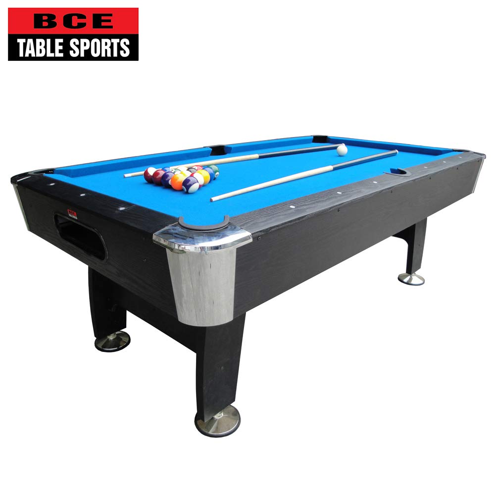 BCE Black Cat 7ft American Pool Table - With Fullsize American Pool Balls & 2 Cues