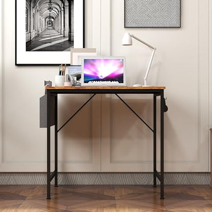 Computer Desk Home Office Writing Study Desk, Modern Simple Style PC Table (Brown, 80 x 50 x 75 cm)