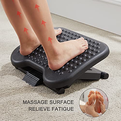 - HUANUO Adjustable Under Desk Footrest | Foot Rest for Under Desk -