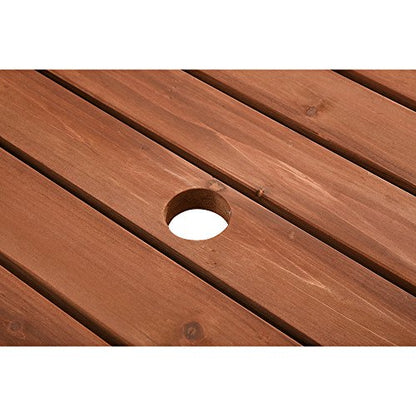 Britoniture 6 Seater Wooden Round Picnic Table and Bench for Garden Pub Patio