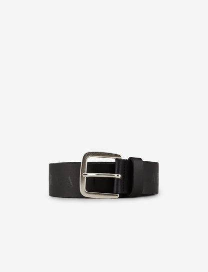 Armani Exchange Men's Logo Print Belt, Black, 36
