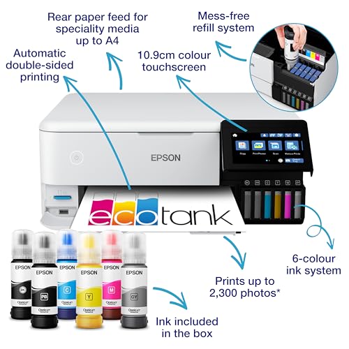 - Epson EcoTank ET-8500 A4 Wi-Fi Ink Tank Photo Printer -