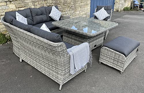 chelsea home and leisure ltd Rattan Garden Furniture Corner Sofa Set Premium Edition