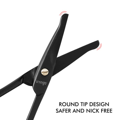 - LIVINGO 9CM Premium Nose Hair Scissors | Curved Safety Blades with Rounded Tip -
