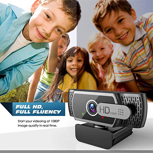 - Webcam for PC with Microphone - 1080P FHD Webcam with Privacy Cover & Webcam Mounts,