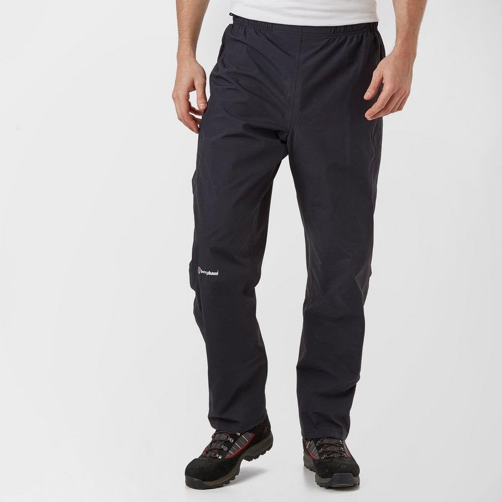 Berghaus Men's Hillwalker Gore-Tex Waterproof Trousers, Durable, Comfortable Rain Pants, Black, L Regular (31 Inches)