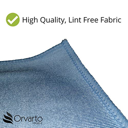 - Orvarto Hygiene | 10 x Microfibre Glass Cloths | 36x36cm -