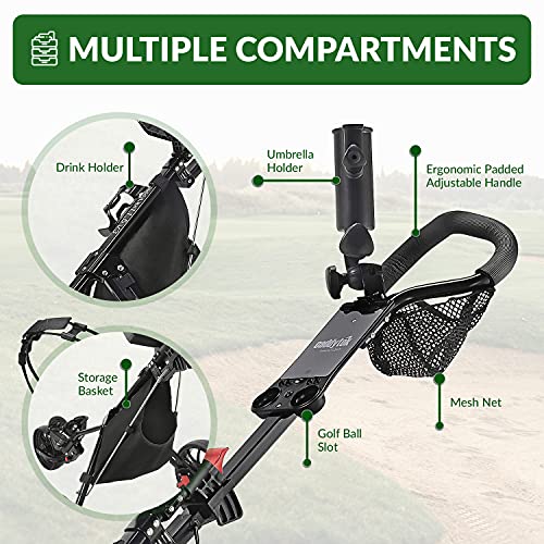 Caddytek CaddyLite 11.5 V3 3 Wheel Golf Push Cart - Lightweight, Easy To Fold