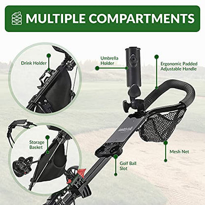 Caddytek CaddyLite 11.5 V3 3 Wheel Golf Push Cart - Lightweight, Easy To Fold