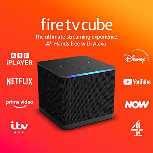 Amazon Fire TV Cube | Hands-free streaming media player with Alexa, Wi-Fi 6E, 4K Ultra HD