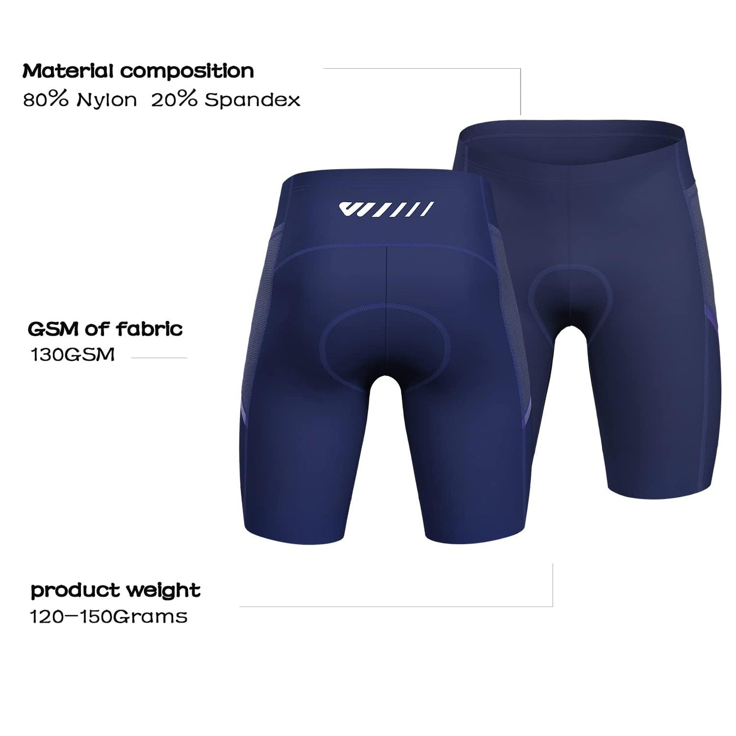 - Wulibike Cycling Shorts Mens,Quick Dry Breathable with Pocket Blue L