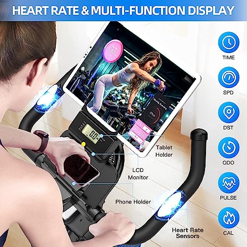 - LABGREY Exercise Bike | Indoor Cycling Bike | Stationary Cycle Bike | Heart Rate Sensor & Comfortable Seat Cushion -
