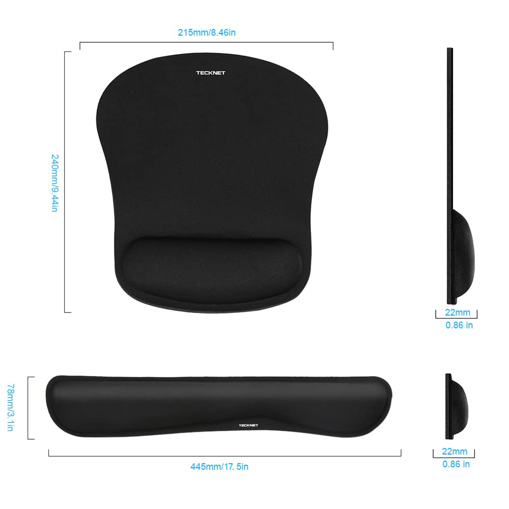 - TECKNET Wrist Rest Mat | Keyboard and Mouse Wrist Support Pad Set -