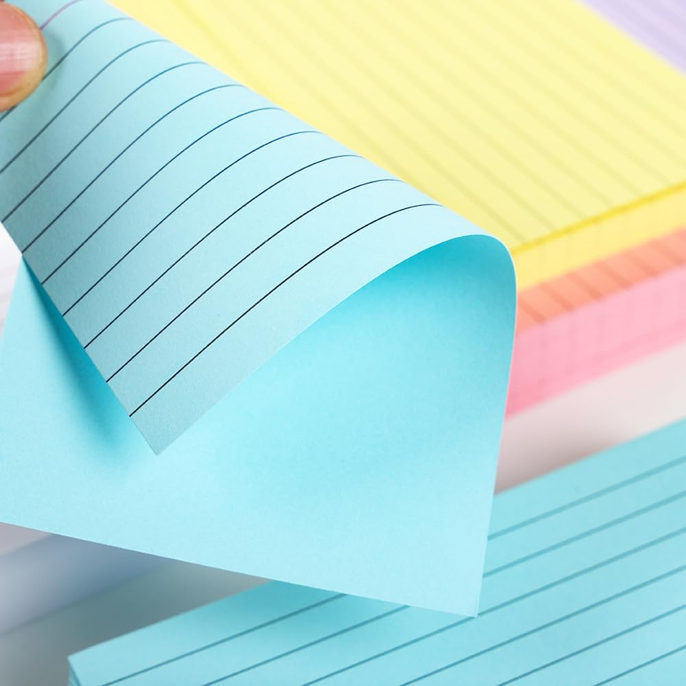 - Index Cards | Colored Study Cards | 600PCS Flash Cards | 6 Neon Colors 3x5 -