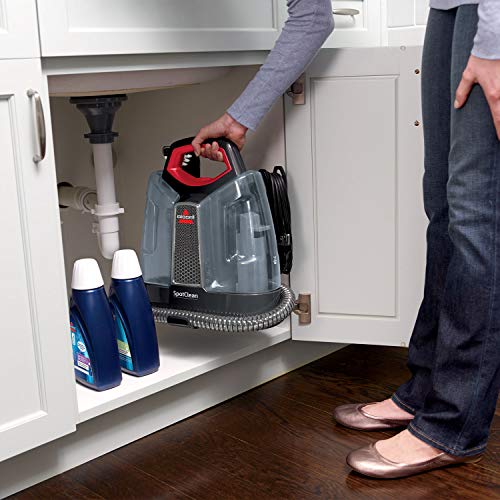 BISSELL SpotClean | Portable Carpet Cleaner | Lifts Spots and Spills with HeatWave Technology | Clean Carpets, Upholstery & Car | 36981 | Black/ Red
