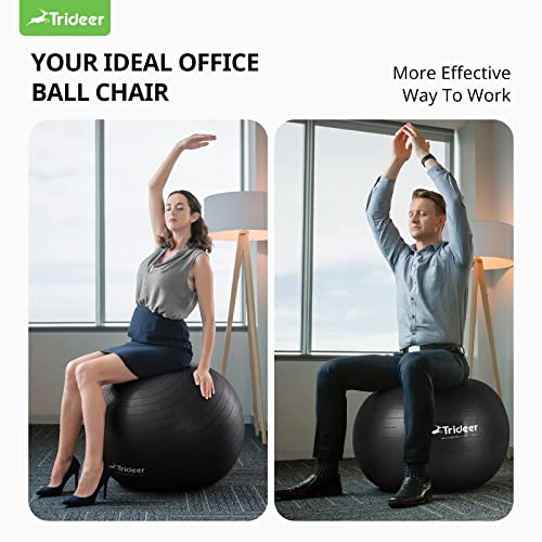 - Trideer Exercise Ball & Yoga Ball | 6 Sizes | Pregnancy Ball for Maternity -