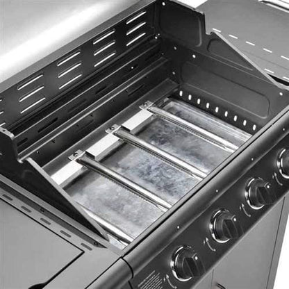 CosmoGrill Pro Deluxe 5 Gas Burner 4+1 Barbecue Grill, Stainless-Steel Warming Rack, Side-Burner, Built-in Temperature Gauge for Home Garden Party Outdoor Cooking (93411)