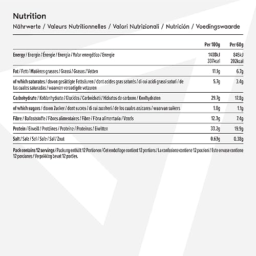 Amazon Brand - Amfit Nutrition Low Sugar High Protein Bars, Chocolate Hazelnut Flavour, 60g, Pack of 12