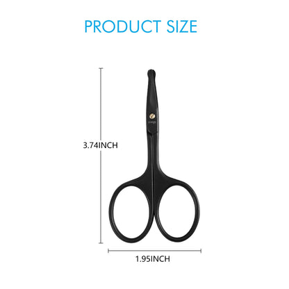- LIVINGO 9CM Premium Nose Hair Scissors | Curved Safety Blades with Rounded Tip -