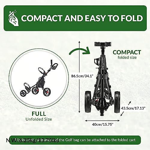 Caddytek CaddyLite 11.5 V3 3 Wheel Golf Push Cart - Lightweight, Easy To Fold