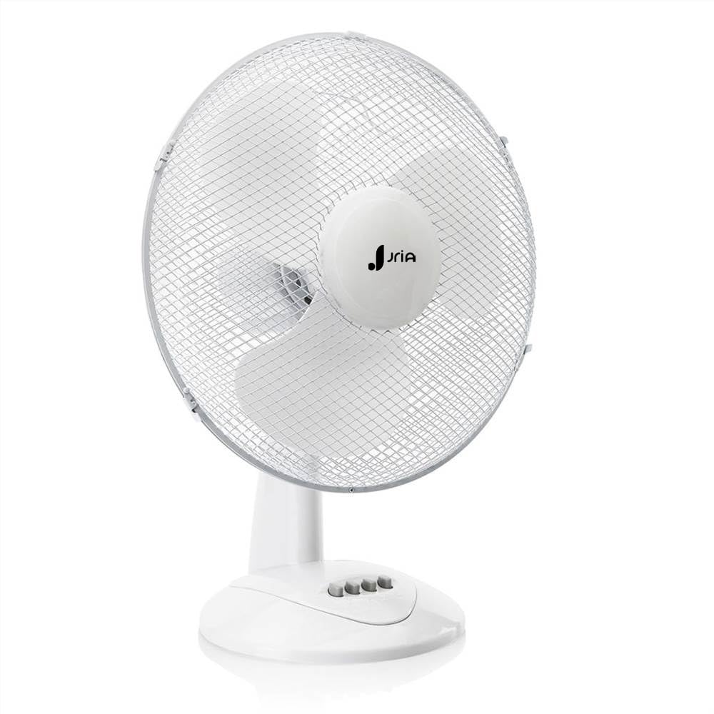 12" Inch Portable Desk Fan Lightweight 90°Oscillation 3 Speed Control 40 Watt Quiet Operation Wide-Angled Airflow Adjustable Tilt Head Table Fan Ideal for Bedroom and Office (12'' Desk Fan, White)