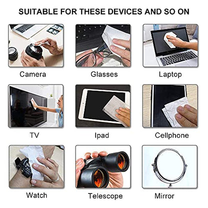 ALIBEISS Pre-Moistened Screen Wipes Computer Screen Cleaner for Eyeglasses, Tablets, Camera Lenses, Keyboards,Phone and Other Delicate Surfaces-Pack of 100