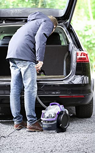 BISSELL SpotClean Pet Pro | 750W Portable Carpet Cleaner | Removes Spills, Stains and Pet Messes | includes Pet Stain Trapper Tool | Cleans Carpets, Upholstery & Car | 15588 | 2.8L | Black/Purple