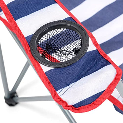 - Yello Kid's Folding Beach Chair Camping, Blue/White Stripe, 35 x 58 x 53 cm