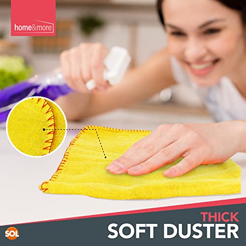 - SOL 4pk Yellow Dusters | 100% Cotton Cleaning Cloths | 50 x 40cm Lint Free Cloths -