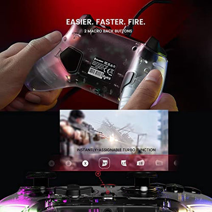 - GameSir T4 Kaleid Transparent PC Controller | Wired Gaming Controller for PC/Switch/Android TV Box, Plug and Play Gamepad Joystick | Hall Effect Sticks/Analog Triggers | 3.5mm Audio Jack -