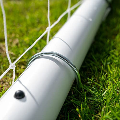 Amazon Exclusive Football Flick Goal - All weather - 70mm Extra thick uPVC - football goal for gardens, Integrated locking system (6x4, 8x4, 8x6, 12x6),White