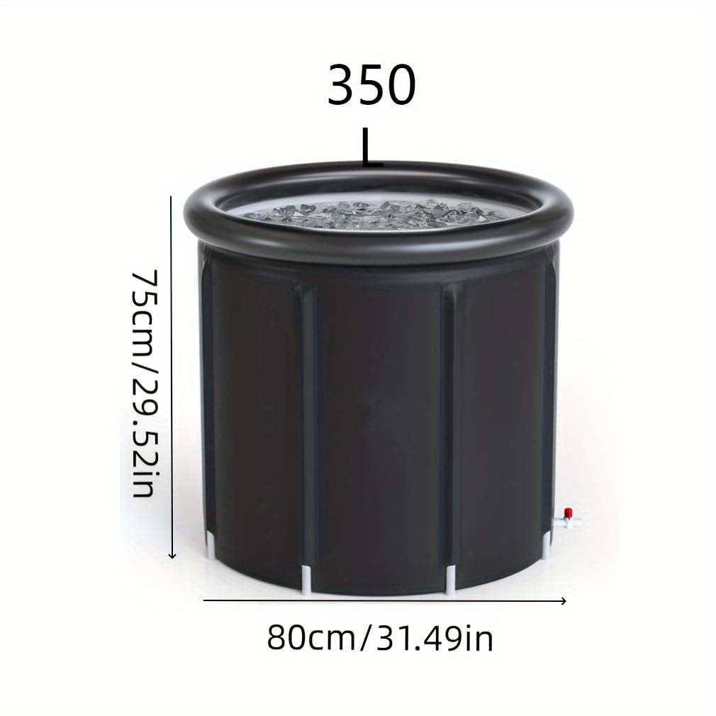 367L Portable Ice Bath for Cold Water Therapy Training/an Ice Bathtub with Cover for Athletes-Adult Spa for Ice Baths and Soaking-Outdoor Cold Plunge Tub,Foldable Bathtub Indoor Outdoor Use